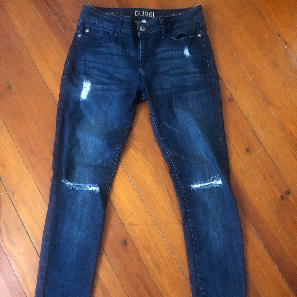 Distressed Dark Wash Jeans